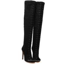 Черный моды высокий каблук дамы сапоги (ХК 034)